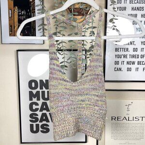 Ecote Urban Outfitters Multicolored Crochet Festival Crop Top - Size Medium